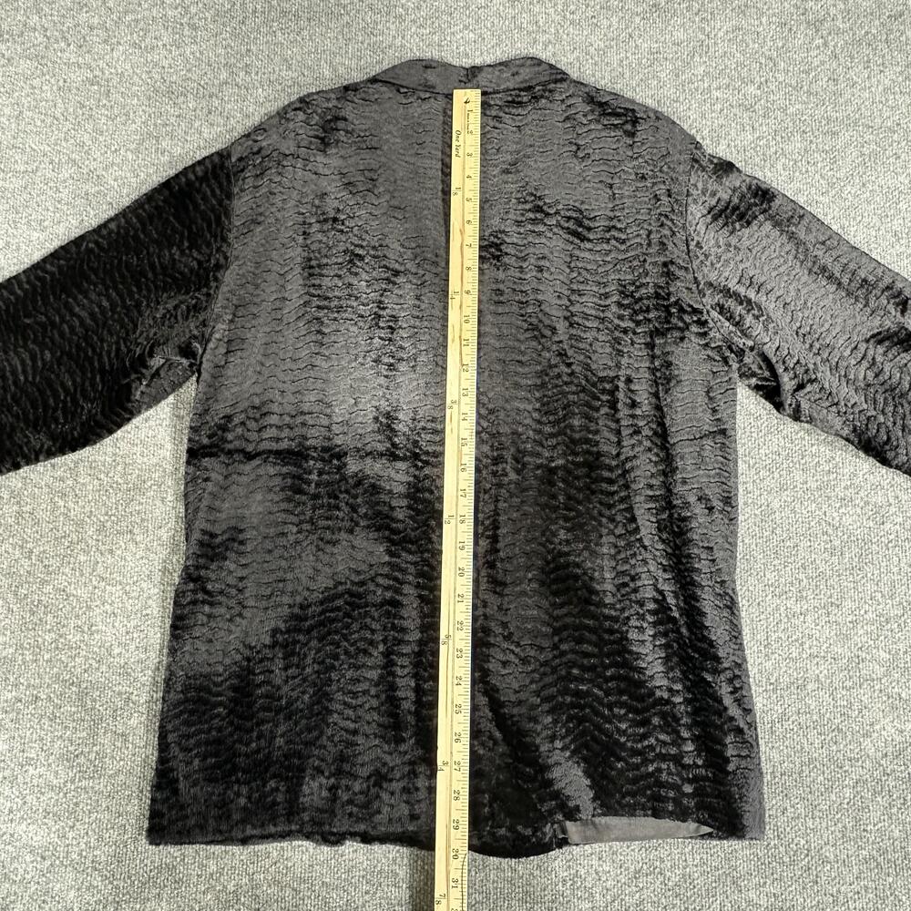 Karen Kane Jacket Womens Medium Black Textured Velvet Button Front Made USA - Picture 13 of 14